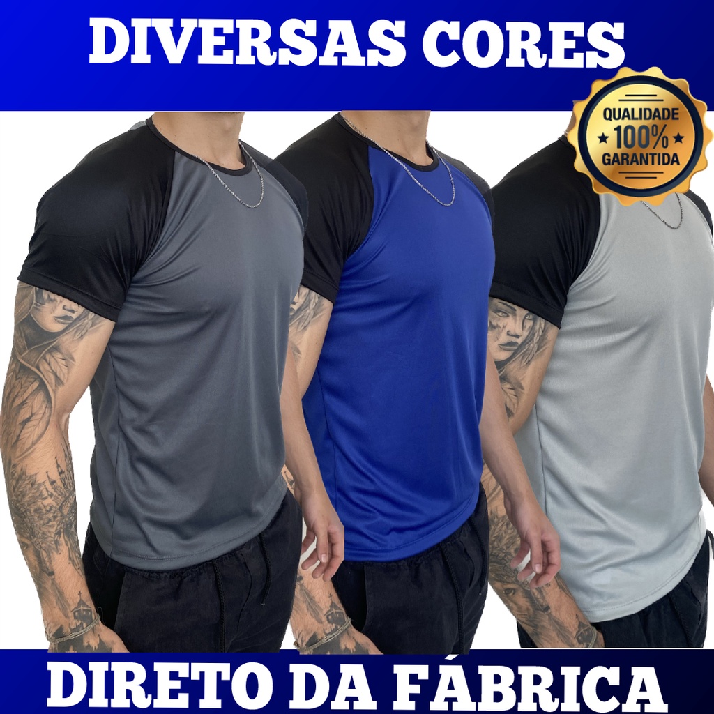 Camiseta Mesclada - Treino Academia Esportes Exercícios Corrida Casual em Oferta na Shopee