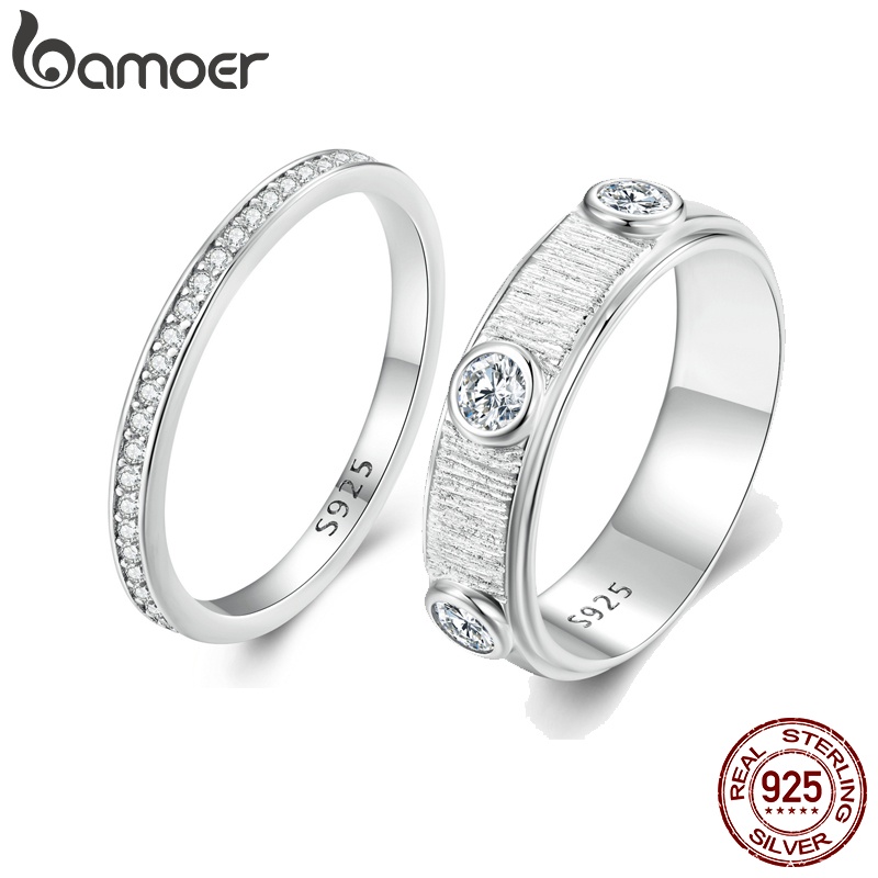 Bamoer 925 Instrumentos Diamantados Passados Em Prata VVS1 D Cor Moissanite Ring Joalheria Noivado Presentes De Casamento Tamanho 10