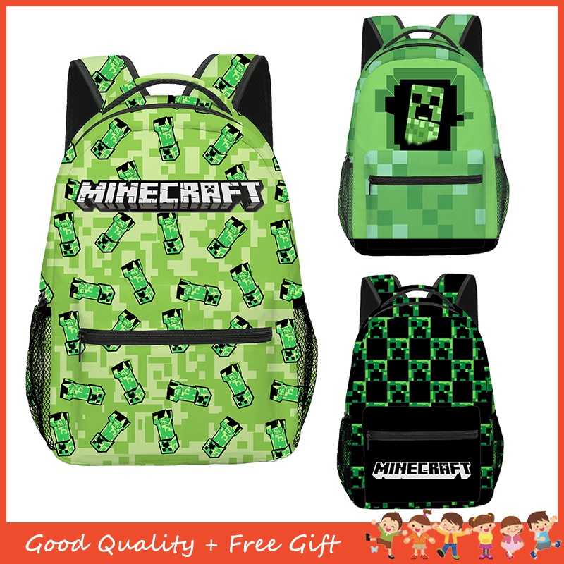 Jogo Mincraft Anime Mochila Impressa 7-12 Anos Escolar Para Meninos De Grande Capacidade Estilo Rua Frio Casual Respirável