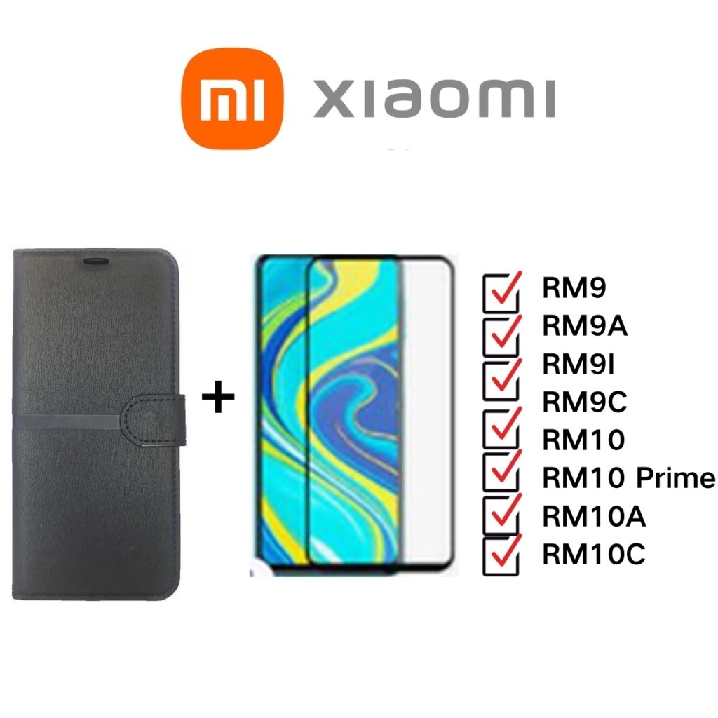 Kit Pelicula de 3D 9D Vidro Temperado + Capinha Carteira Flip Xiaomi Redmi 9/ 9A/ 9i / 9C / RM10/ 10 Prime / 10A / 10C Pronta Entrega em Oferta na Shopee