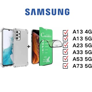 Kit Película 3D Hidrogel Cerâmica + Capa Capinha Transparente P/ Samsung Galaxy A13 4G/ A13 5G/ A23 5G/ A33 5G/ A53 5G/ A73 5G Pronta Entrega