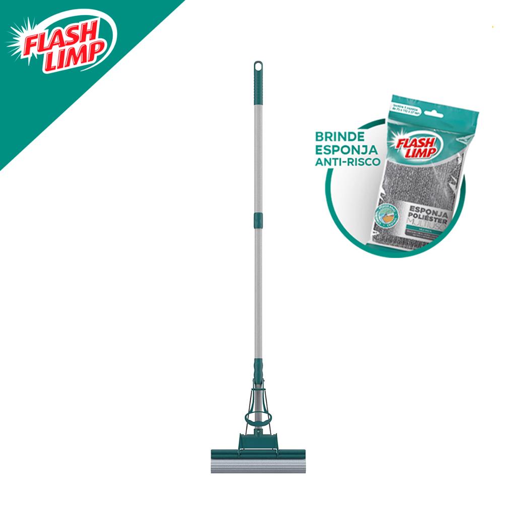 Mop Limpeza Geral Plus Esfregao Rodo Magico + Esponja Poliester Para Limpeza Domestica Flash Limp em Oferta na Shopee
