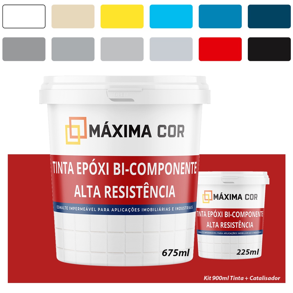 Tinta Epóxi Banheiro e Cozinha BiComponente MáximaCor 900ml em Oferta na Shopee