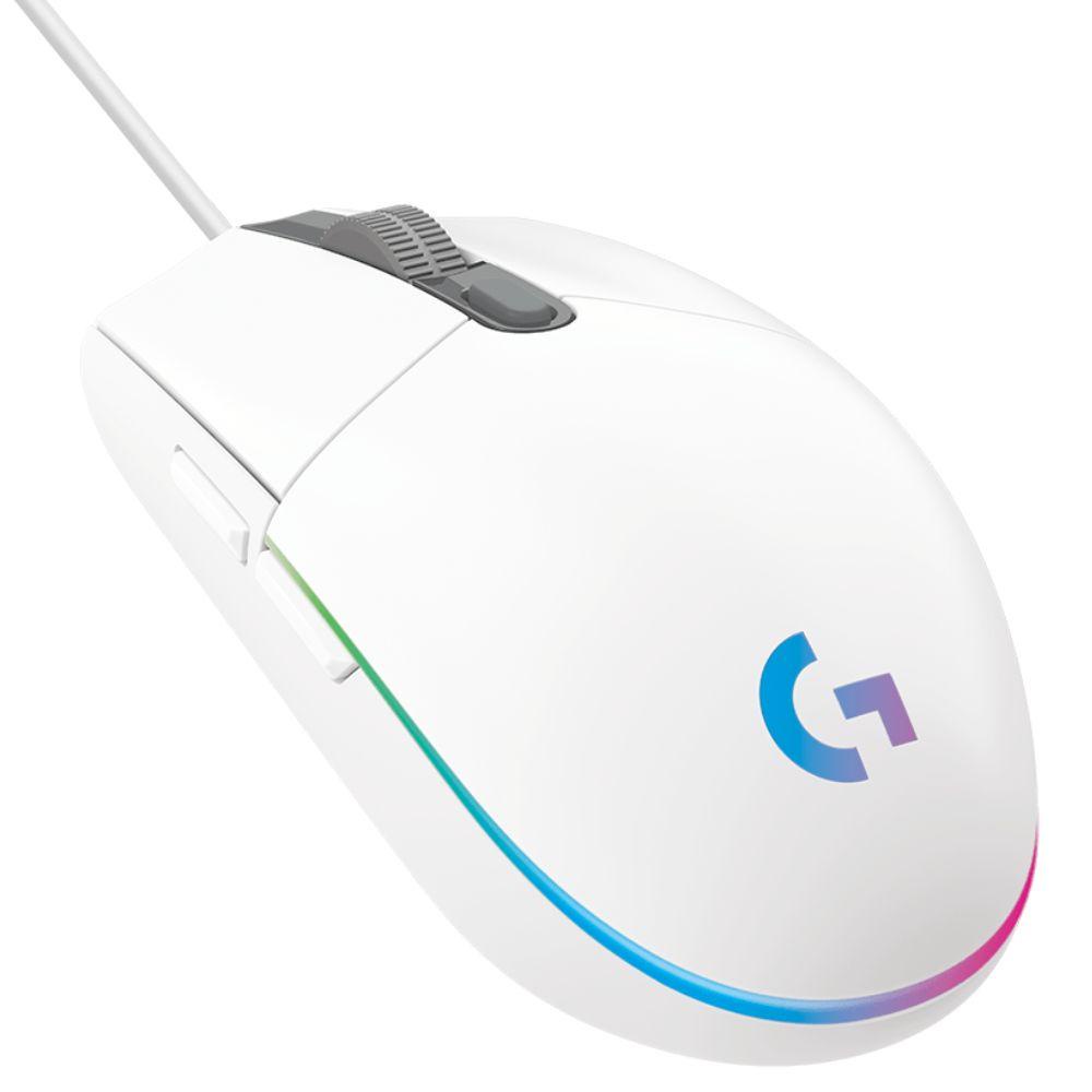 Mouse Gamer Logitech G203 8000 DPI 6 Botoes Com Fio Branco