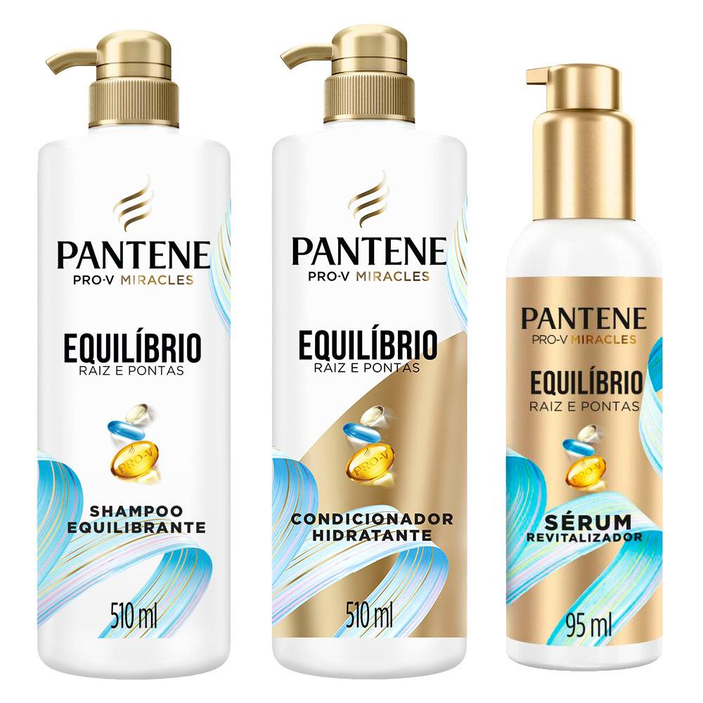 Kit Shampoo Equilíbrio 510ml + Condicionador Equilíbrio 510ml + Serum Equilíbrio 95ml em Oferta na Shopee