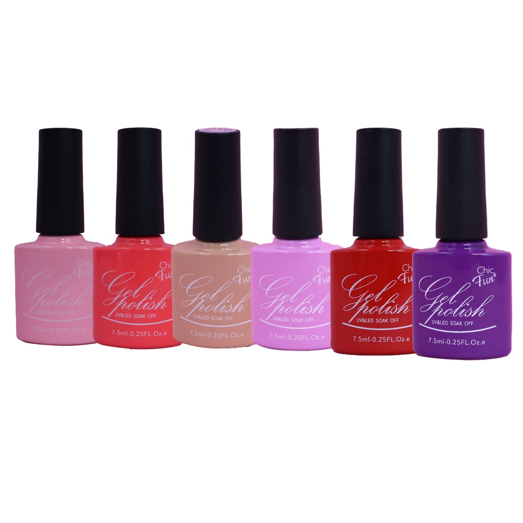 Kit c/ 6un Esmaltes Em Gel  Polish Gel