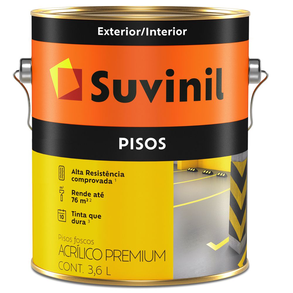Tinta Acrílica Pisos Suvinil Premium Fosco 3,6ll em Oferta na Shopee