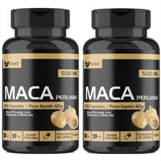 Kit 2 potes Maca Peruana com 240 cápsulas (total) 500mg Muwiz