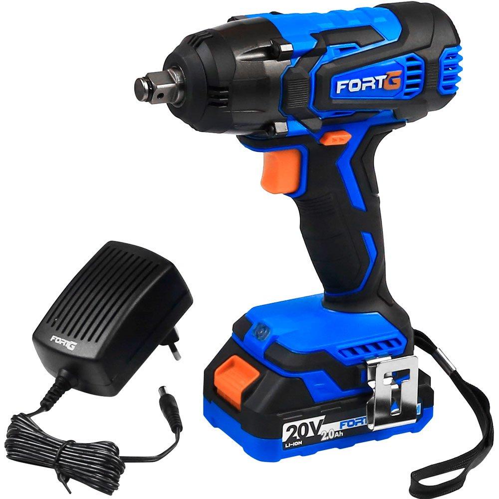 Chave Impacto 1/2 Pol. 350Nm 20V 2Ah Intercambiável Velocidade Variável Carregador Rápido FORTGPRO em Oferta na Shopee