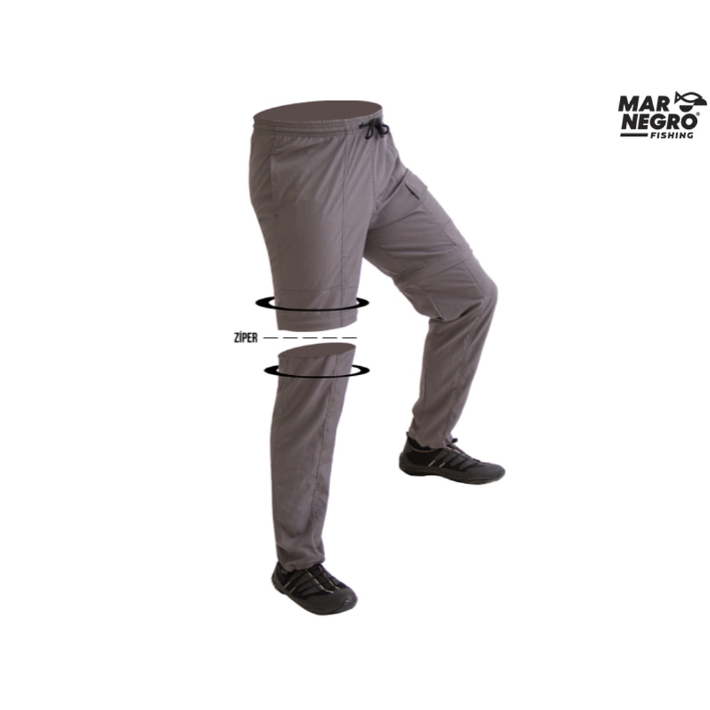 Calça de Pesca Vira Bermuda Mar Negro Hidronatic - Chumbo