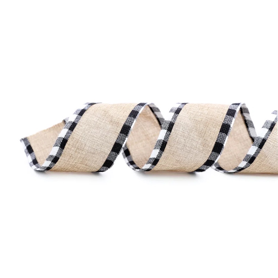 Fita de Juta Bege com Borda Preto e Branco - 1 unidade - Cromus - Rizzo - Stationery