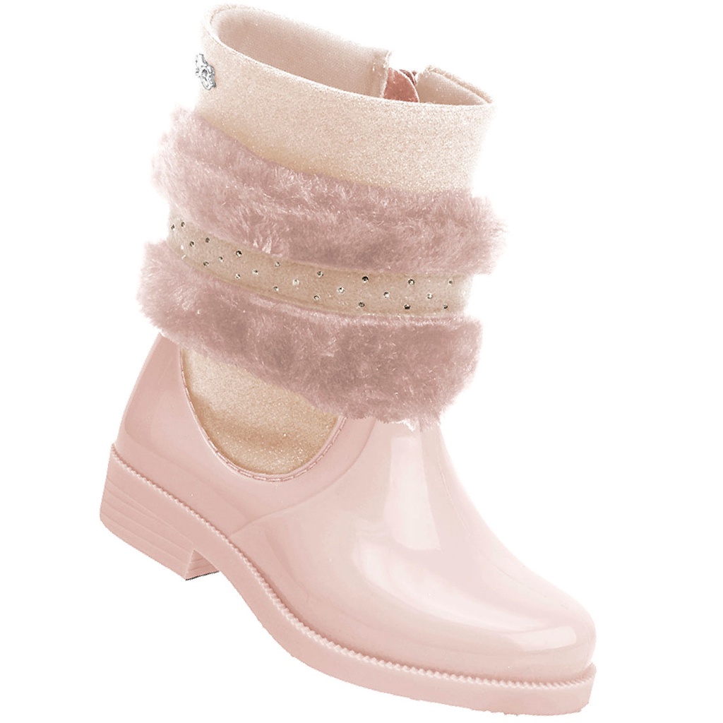 Bota Infantil Feminina Cano Curto 2 em 1 Baby WorldColors - Nude