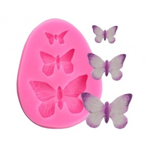 Molde de silicone 3 Borboletas para doces, biscuit, artesanato, festa de aniversário em Oferta na Shopee