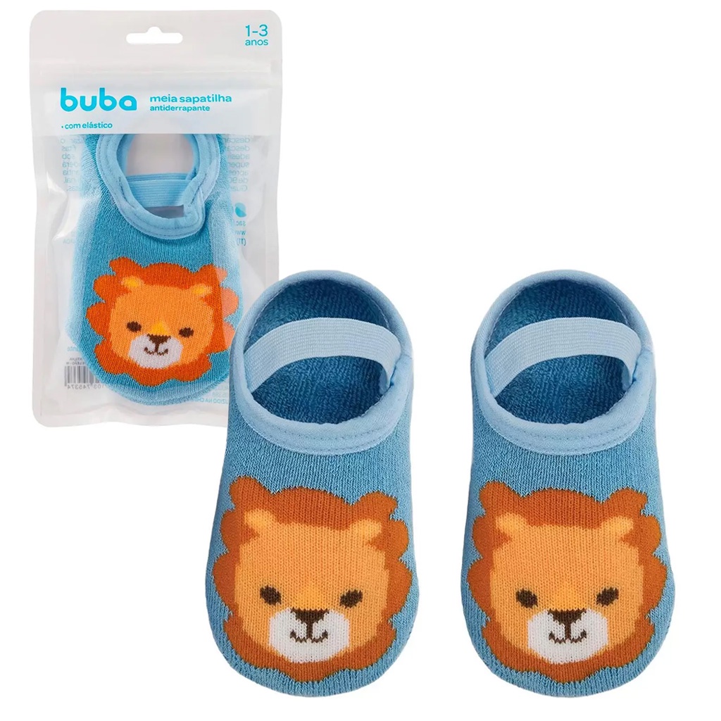 Meia Sapatilha Antiderrapante Leão 1 A 3 Anos 14537 - Buba em Oferta na Shopee