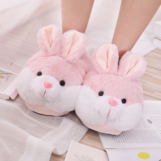 Chinelos De Pelúcia Desenho Animado Interior De Coelho Algodão De Inverno Casa Quentes em Oferta na Shopee