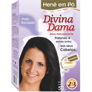 DIVINA DAMA HENE EM PO PRETO AZULADO 50GR.
