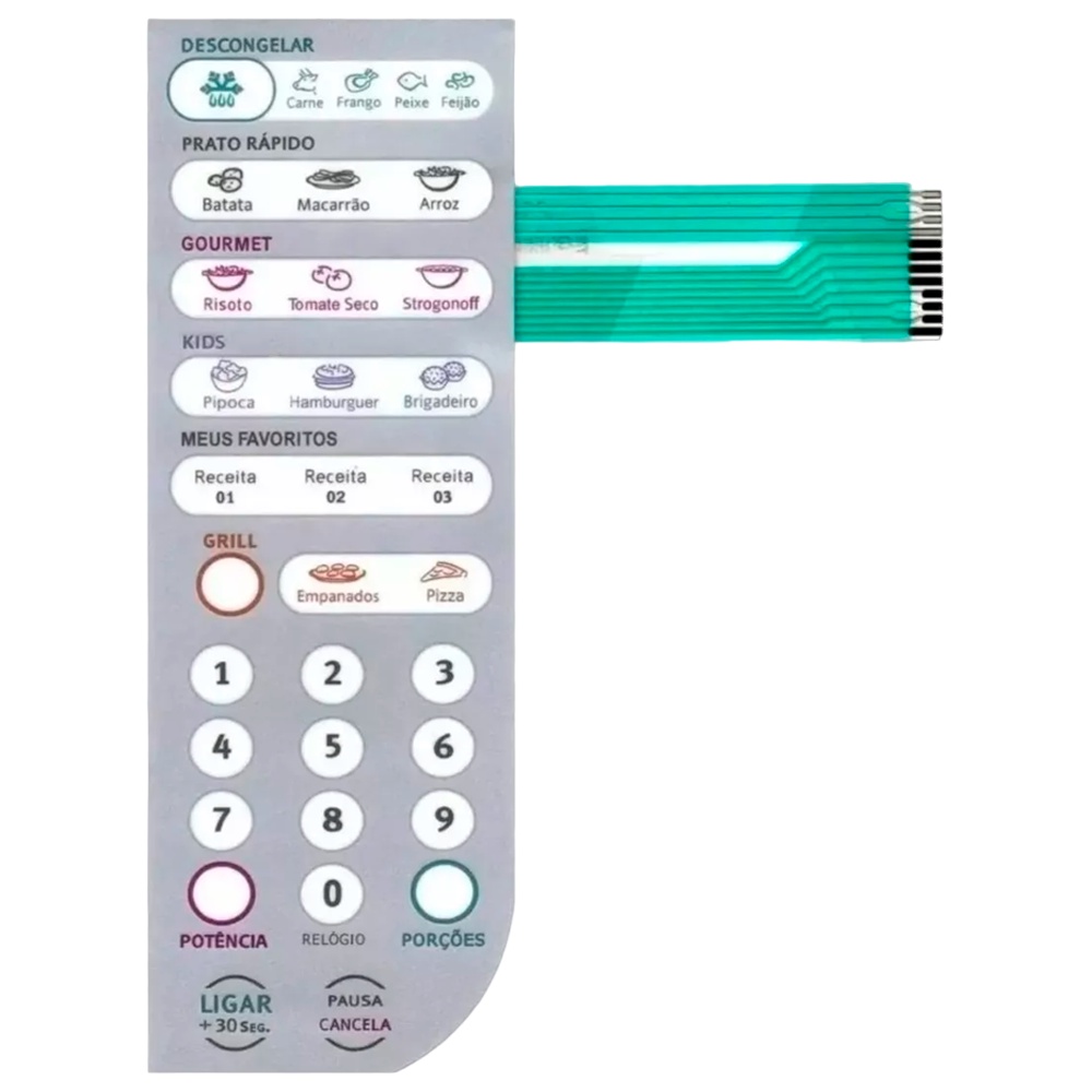 Membrana Painel Teclado Microondas Meg41 Electrolux 69580895 em Oferta na Shopee