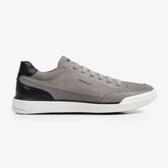 Sapatênis Masculino Couro Ferracini Confortável Leve Esportivo Original Star Cinza Claro 1056A