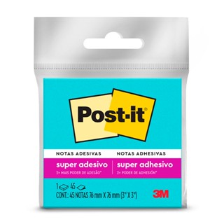 Bloco de notas super adesivas Post-it azul 76x76mm 45 folhas 3M