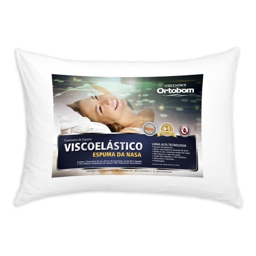 Travesseiro Nasa Alto Ortobom Espuma Viscoelastica