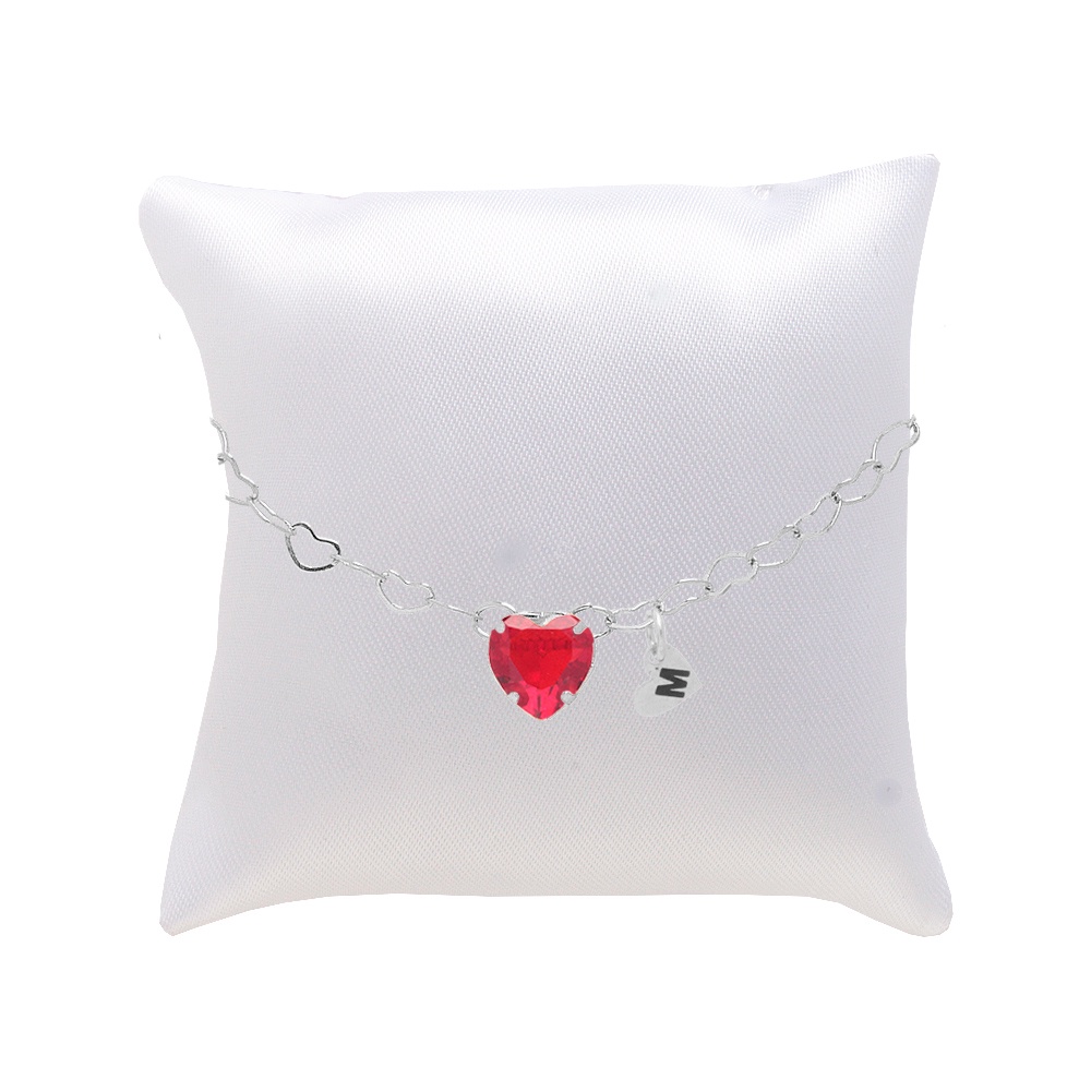 Pulseira Madrinha Vermelha Folheada Prata Almofada,Inicial em Oferta na Shopee