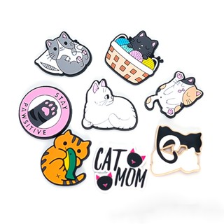 (1 pçs de sapato-gato) PVC anime bonito sapatos sandálias chinelos encantos decoração acessórios de fivela de sapato para festa de presente de aniversário de Natal