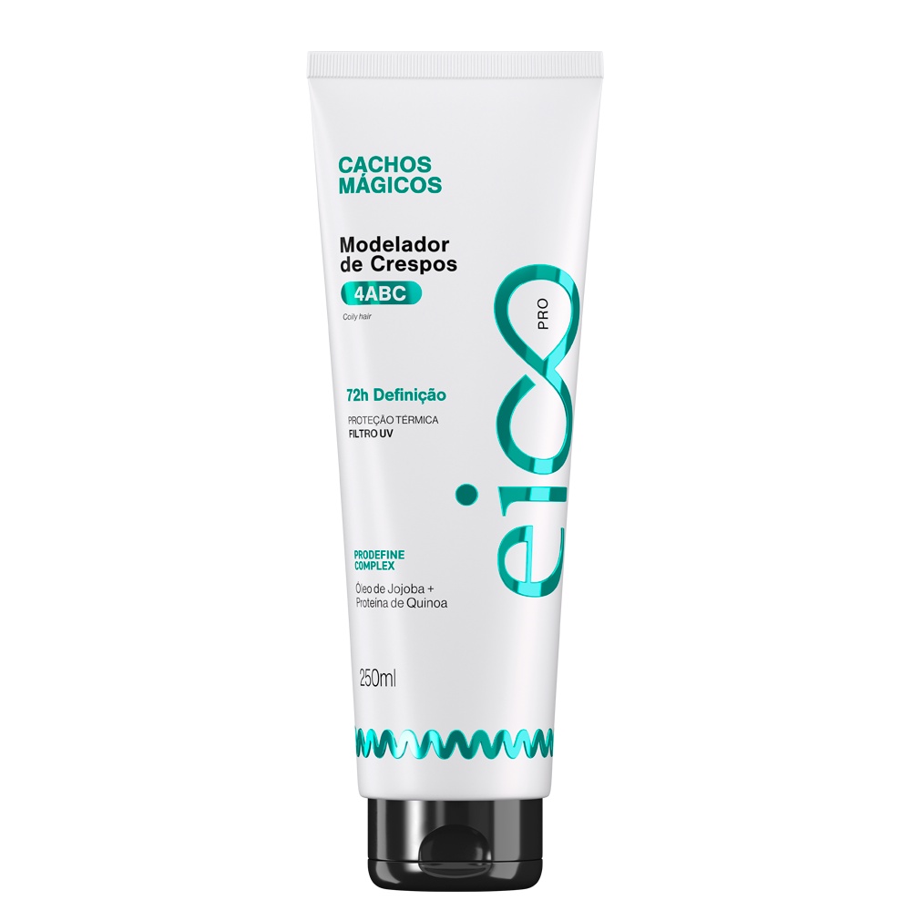 Eico Pro Creme Leave-in Cachos Mágicos Modelador Crespos Proteção Térmica 4ABC Filtro UV 250ml em Oferta na Shopee