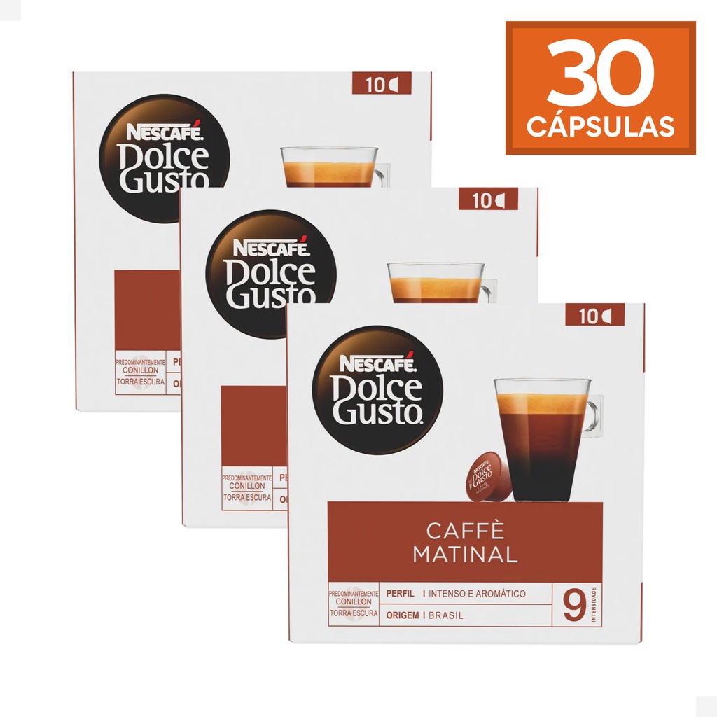 Combo 30 Cápsulas Nescafé Dolce Gusto Caffé Matinal
