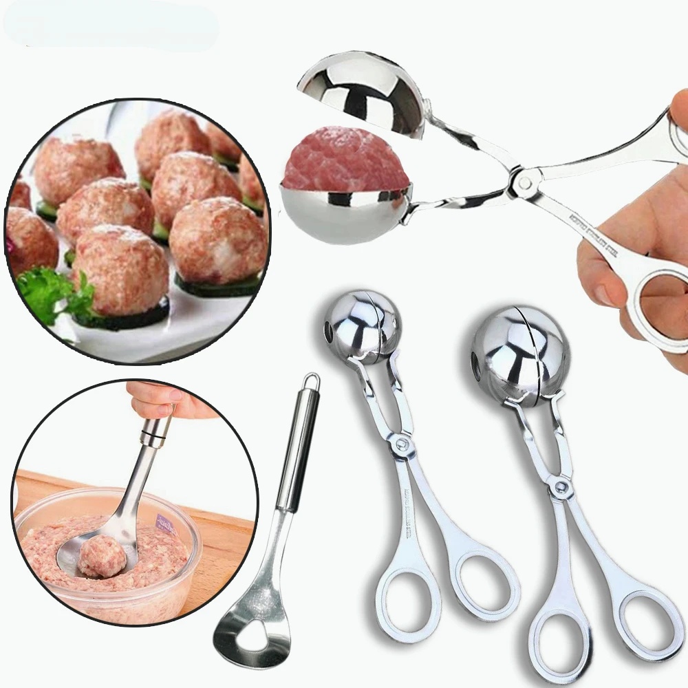 304 Fabricante De Almôndegas De Aço Inoxidável/Croquette & Rice Ball Artifact Clip Para Alimentos/Sopa Doméstica/Ferramentas De Cozinha em Oferta na Shopee