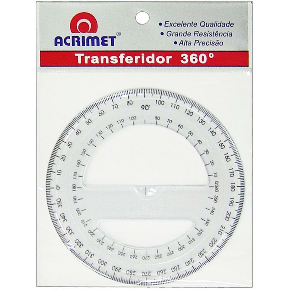 Transferidor Poliestireno 360 Graus Cristal - Acrimet em Oferta na Shopee