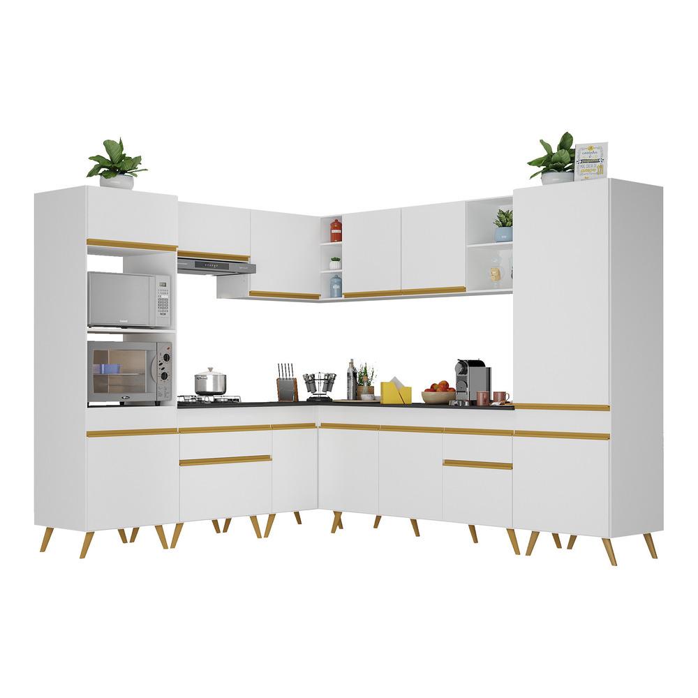 Armário de Cozinha Completa de Canto Veneza Multimóveis V2046 em Oferta na Shopee