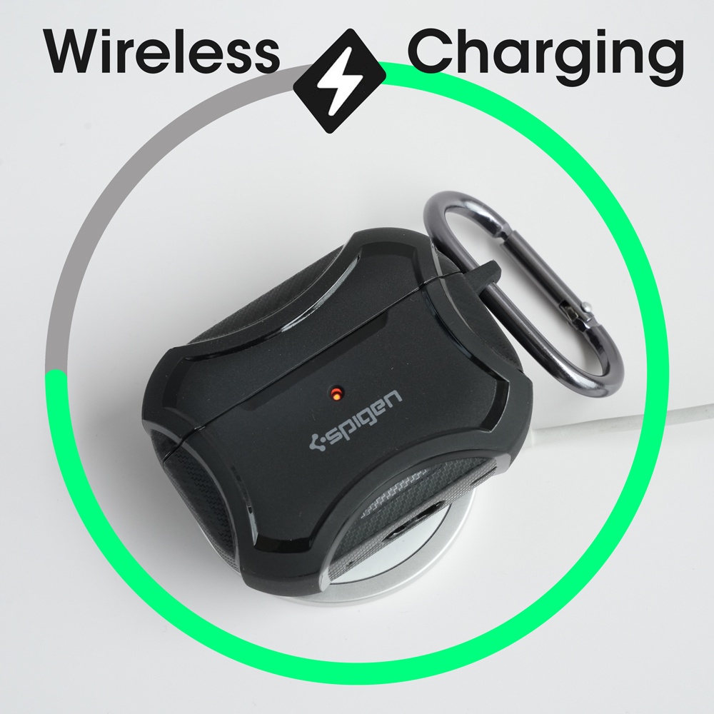 Spigen Armor Tough Capa Protetora  TPU Para Airpods Pro Segunda Proteção Forte De Carregamento Sem Fio 3 2 1