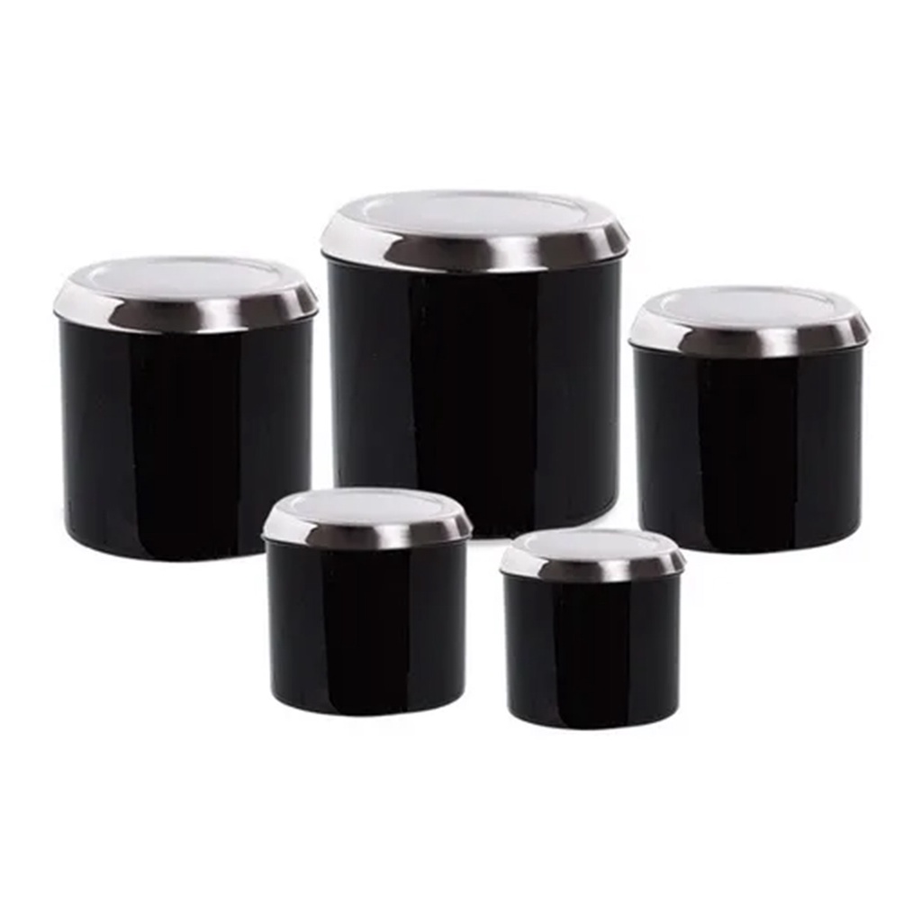 Kit 5 Latas Alumínio Colorido Porta Mantimentos Perfeito para Chá de Panela e Chá Bar