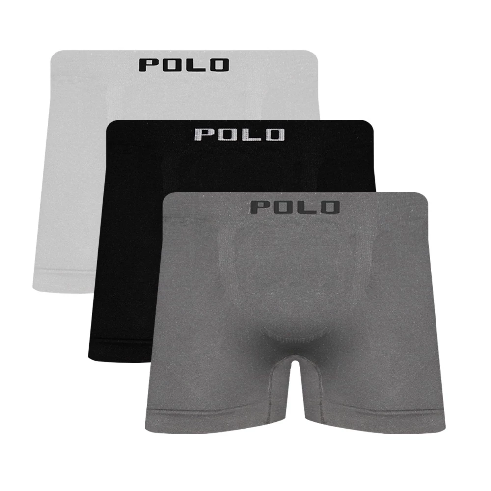 Kit 3 Cueca Boxer Microfibra Poliamida Sem Costura Seamless Polo Star Confortável Alta Elasticidade