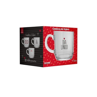 Caneca de Vidro Café Chá Chocolate  Romântico Amor Namorados Dia Lindo 300Ml em Oferta na Shopee