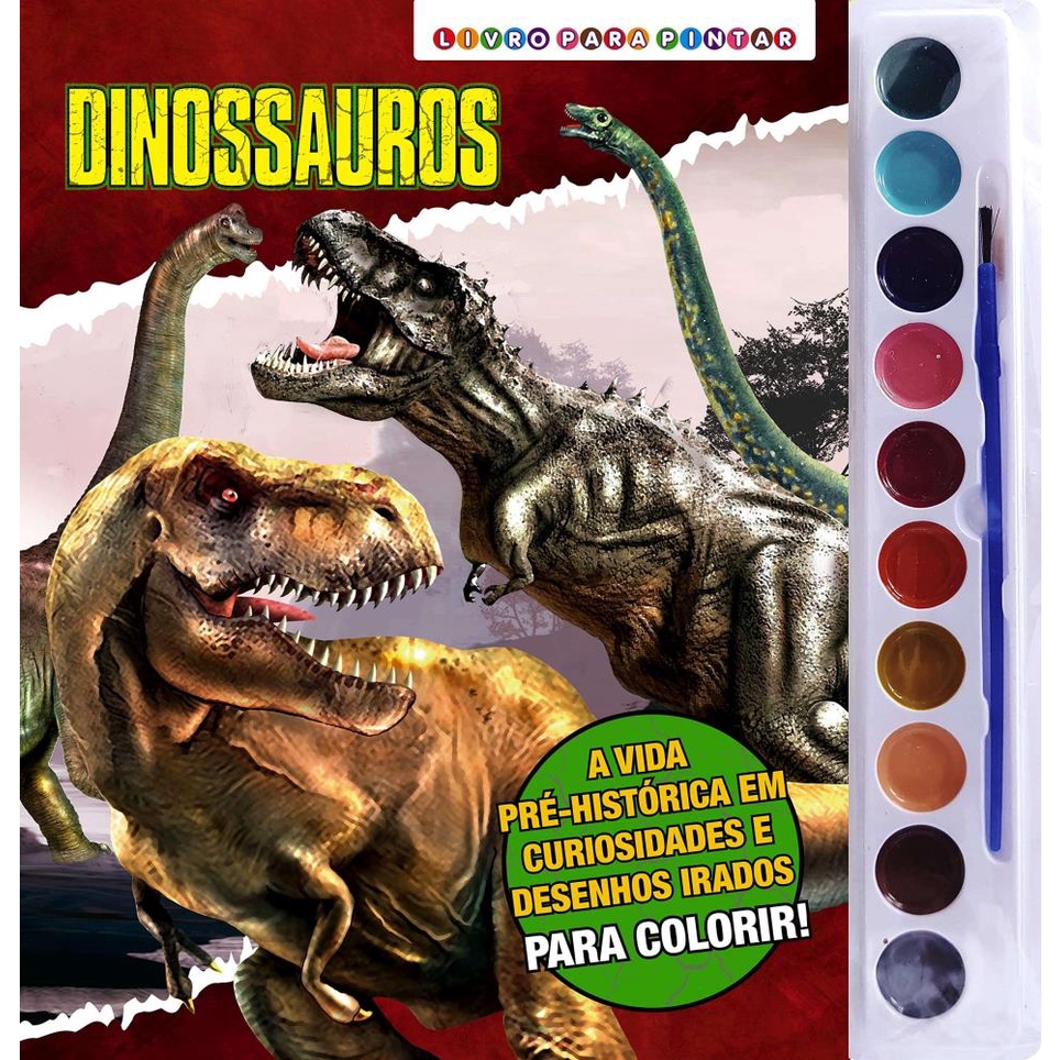 Livro para Pintar com Aquarela Dinossauros