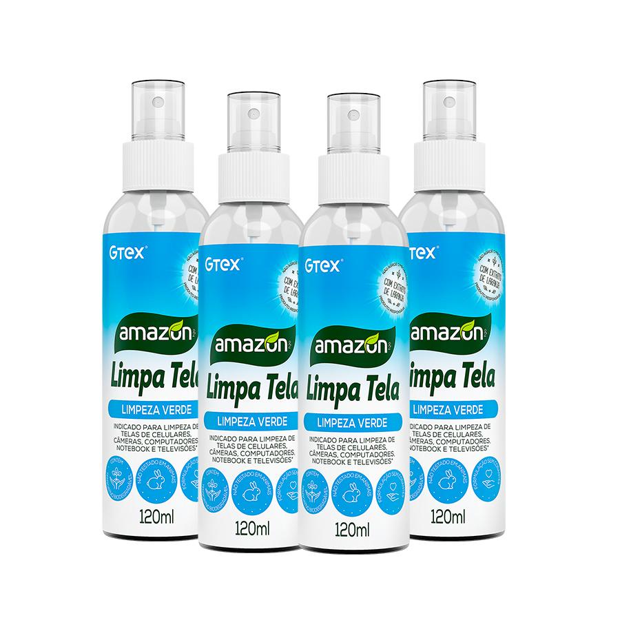 Kit 4 Limpa Telas Amazon H2O 120ml (Celular, tablet, TV e Notebook)