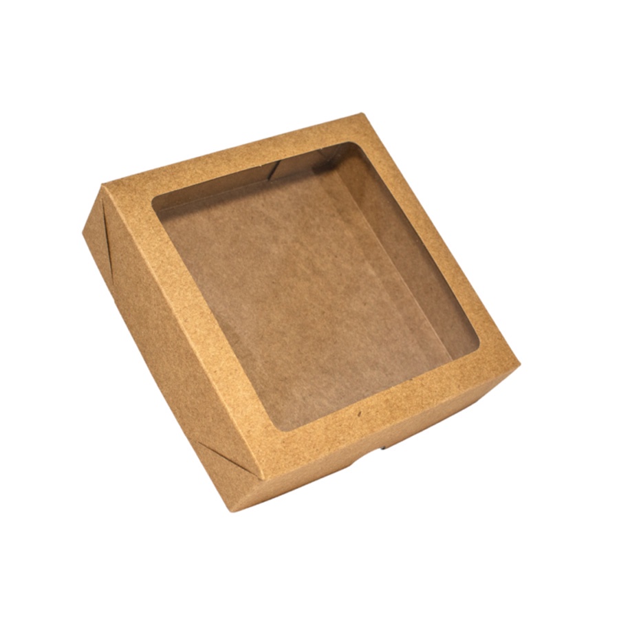 Caixa com Visor S21 (15cm x 15cm x 4cm)  Kraft - 10 unidades - Assk - Rizzo - Stationery