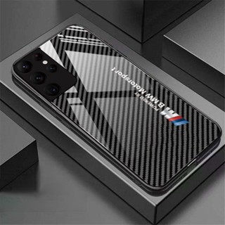 【 Ready Stock 】 Back Caixa De Vidro Clássico De Fibra De Carbono Temperado BMW Para Telefone IPhone 11 14 15 12 13 Pro Max Mini Plus X XR XS Capa Protetora Anti-Queda