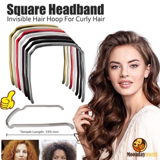 Faixa De Cabelo Quadrada Invisível Para Lavagem Encaracolado Grosso Estilo Moda Facial Grande
