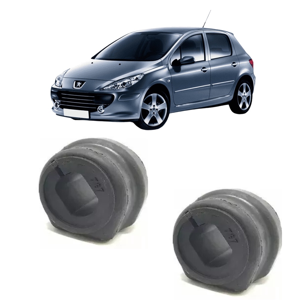 Par Bucha Barra Estabilizadora Dianteira Peugeot 307 22MM