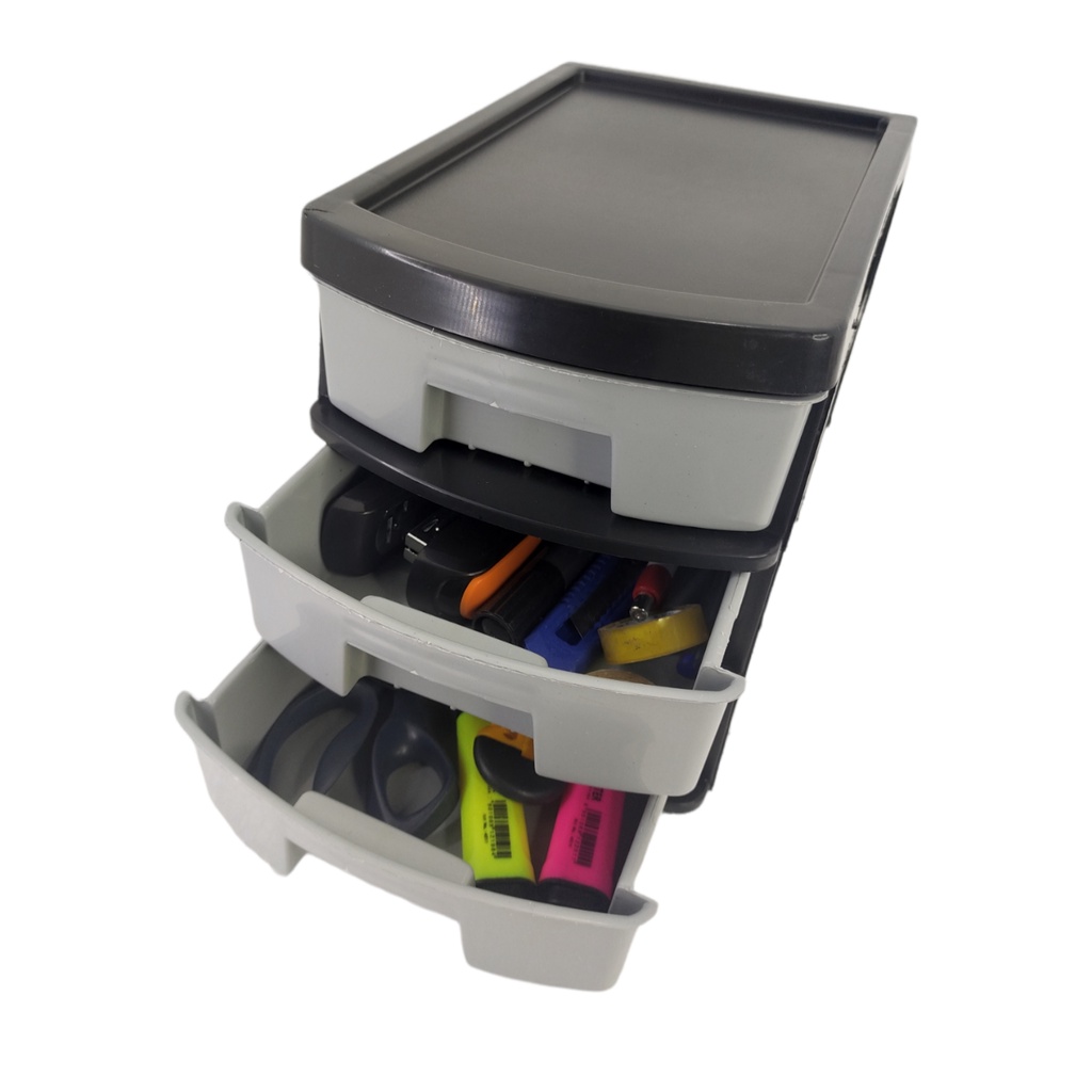 Organizador Caixa Gaveteiro 7030 Multiuso 3 Gavetas Plástico em Oferta na Shopee