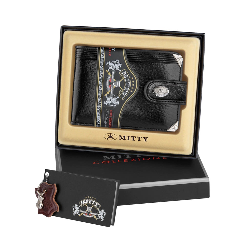 Carteira Masculina Couro Mitty M1F Média C/ Fecho Cantoneira