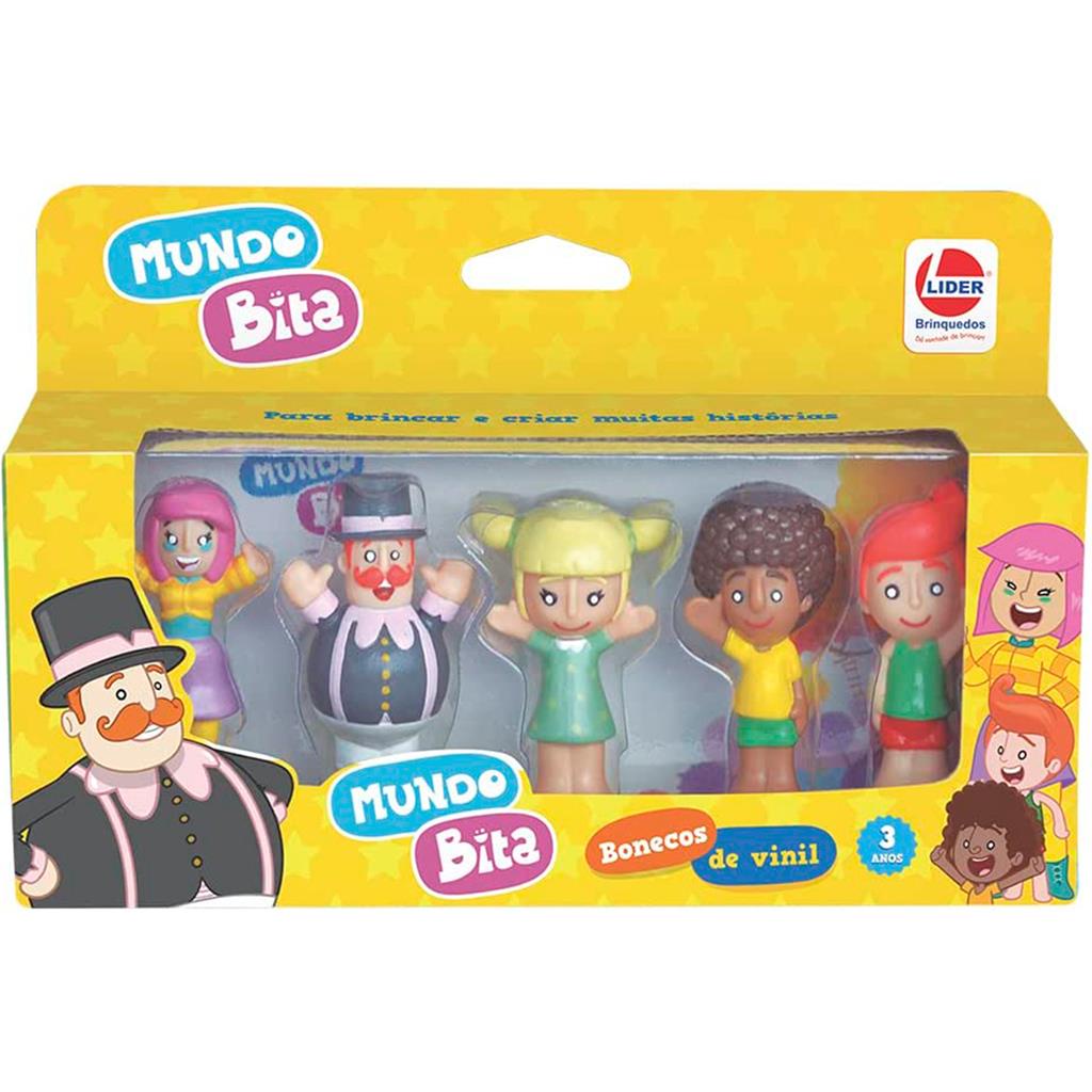 Bonecos Fofinhos Dedoche 5 Miniaturas 7 Cm Vinil Macio Turma Do Bita Divertido Para Criancas - Lider Brinquedos