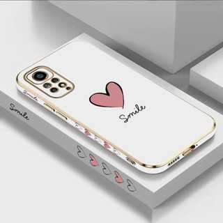 Estojo De Luxo Para Telefone De Revestimento Xiaomi Redmi Note 11 Pro 11ProPlus 11 11S 10 10S Grande Capa De Coração Vermelho