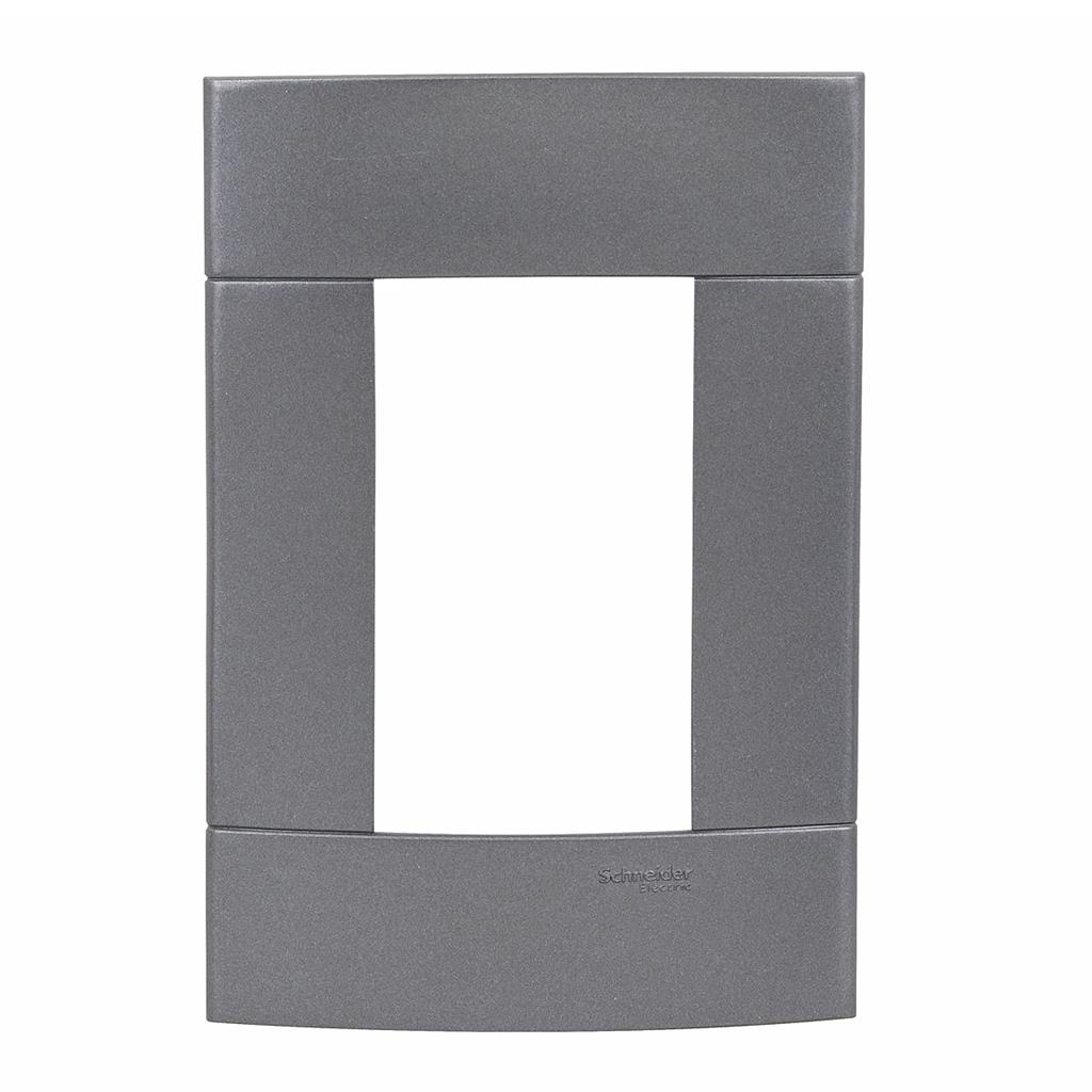 Placa Cega 4x2 3 Postos Prata Fume Abs Decor Schneider/Prime - Home & Living