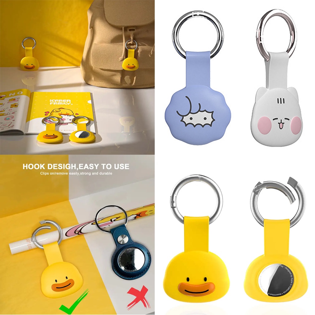 AirTag Cute Cartoon Duck Capa Protetora De Pato Porta-Chaves Para Air Tag GPS Dispositivo Anti-Perda Manga Bolsas De Bagagem Crianças