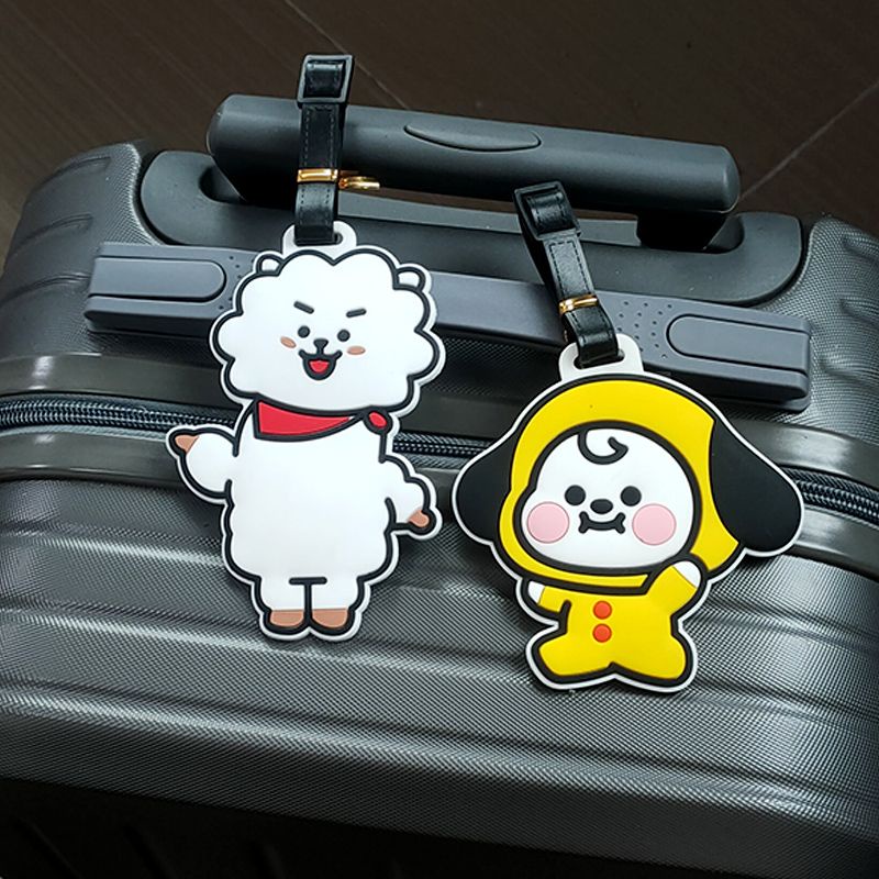 Cartoon Tag Bagagem Tag Mala Tag Consignação Tag Bag Pingente Tag Anti-perda Jóias Bt21 BT21 BTS