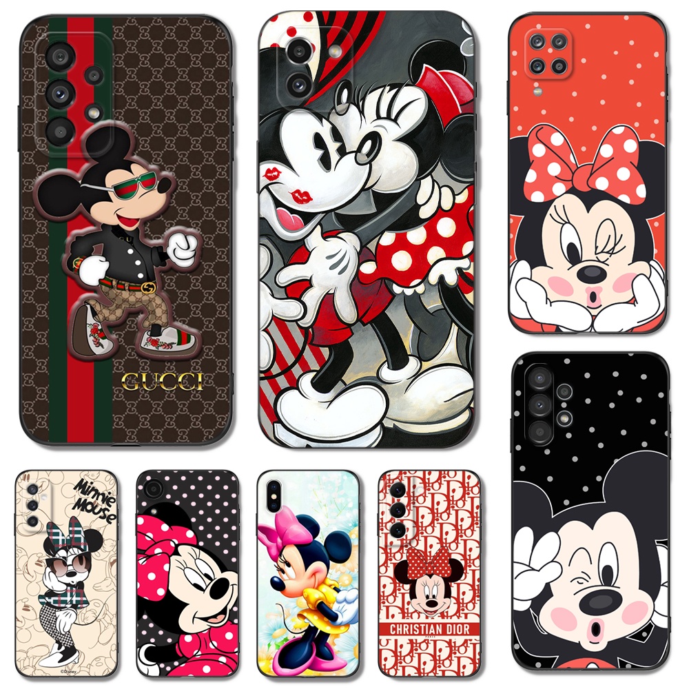 Capa Traseira Para Samsung Galaxy M13 M33 M53 4G 5G Telefone De Silicone Macio Preto tpu cute Cartoon Mickey Minnie Mouse