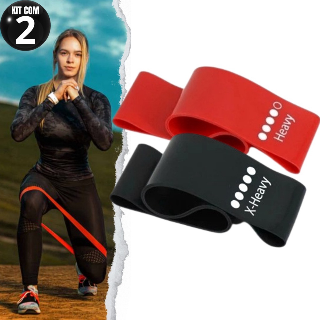 Kit C/ 2 Mini Band Super Forte Extra Forte Extensor Elástico
